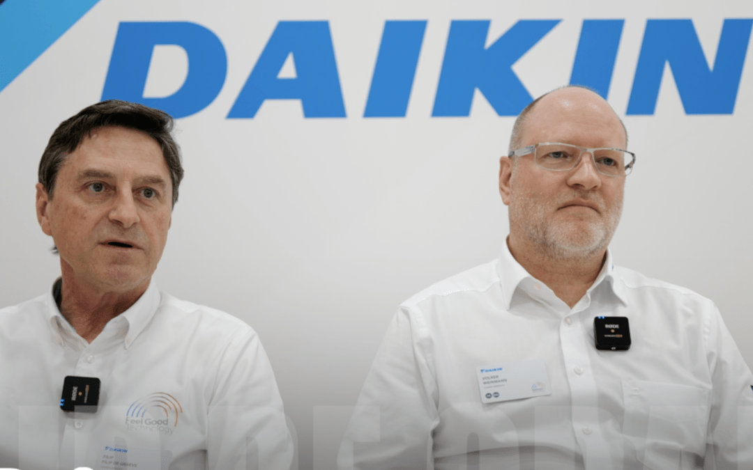 „Das soll in Zukunft noch viel mehr werden“ TV Interview mit dem Daikin Germany Geschäftsführer Filip de Graeve und dem Daikin Cheflobbyisten Volker Weinmann